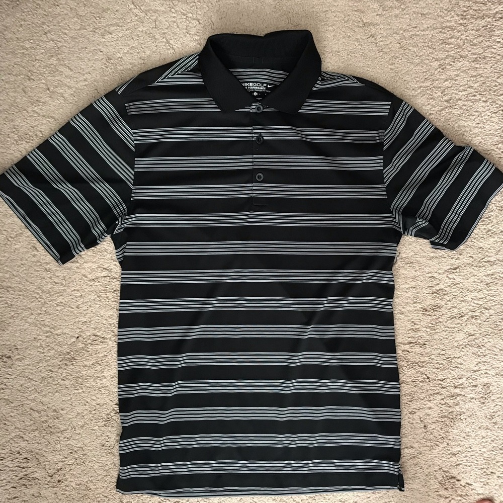 Nike Black & White Dri-Fit Polo